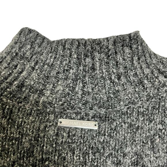 MIchael Kors Two Tone Colorblock Mock Neck Wool Blend Sweater Gray M EUC  (3006) - Picture 7 of 8